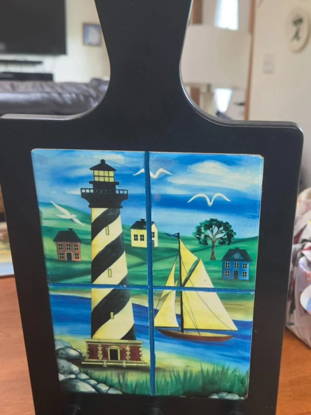 lighthouse landscape  tiled wooden with hooks